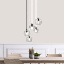 Kemi Glass Orb 5 Light Cluster Pendant